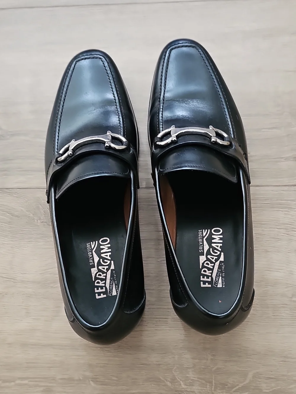 Salvatore Ferragamo Men’s Black Leather Bit Loafers Size 11